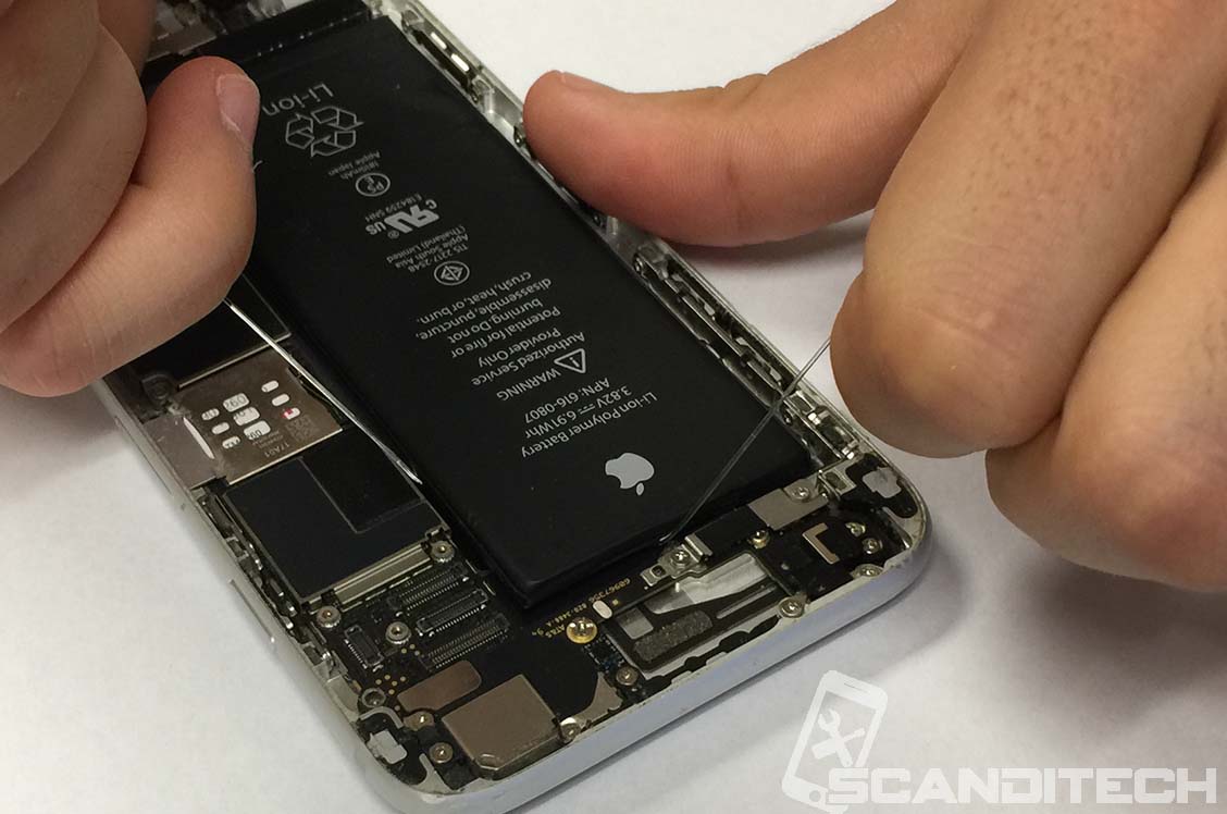 iPhone 6/6+ battery replacement guide - Removing the battery with string - 1