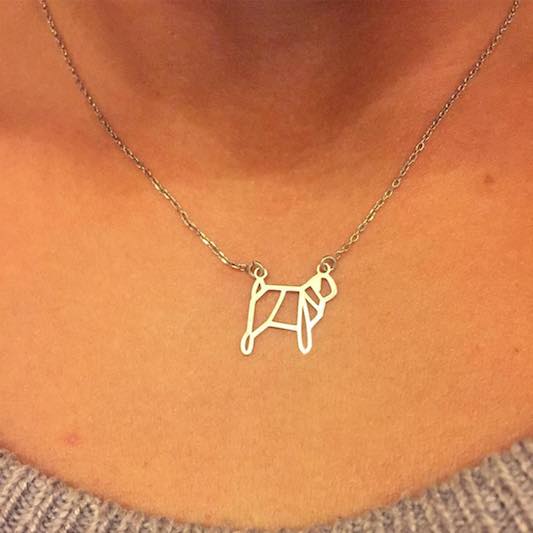 origamichainpugpendantnecklace