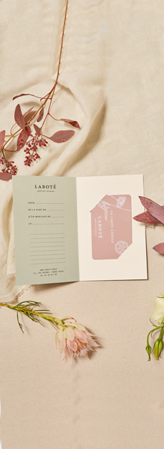 La carte cadeau beauté Laboté Carte cadeau pour offrir des soins sur-mesure - cosmétique