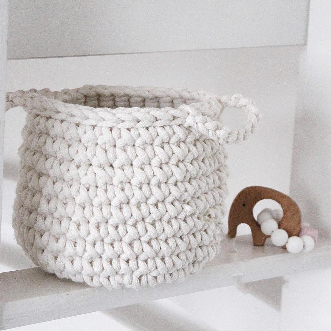 crocheted basket