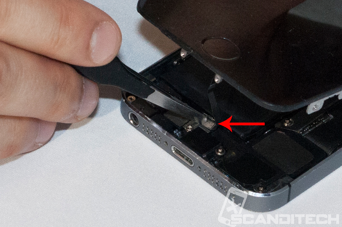 iPhone 5S/5C battery replacement guide - reconnecting home button cable