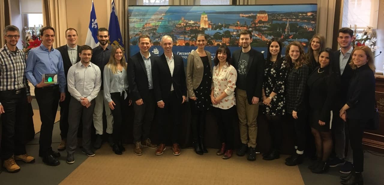 Représentants des 15 entreprises lauréates de l'appel à projets de la ville de Québec