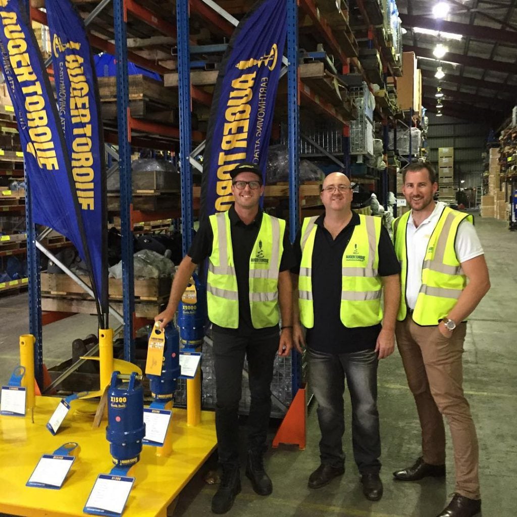 Attachment Warehouse Founder Mick Watkins with the guys at Auger Torque Brisbane