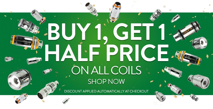 Buy 1, Get 1 Half Price on All Coils
