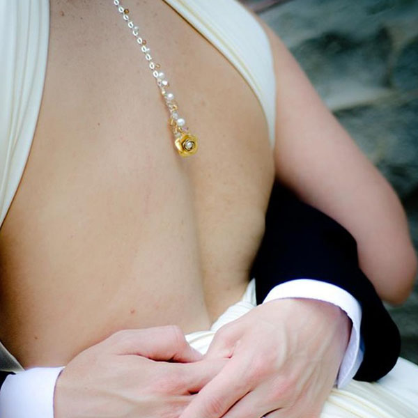 Back drop wedding necklace