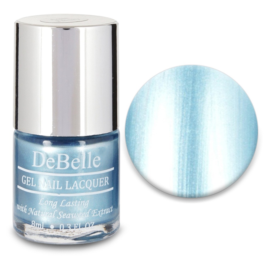 DeBelle Gel Nail Lacquer Aqua Frenzy (Chrome Blue Nail Polish)