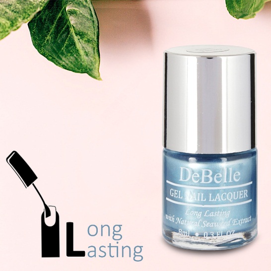 DeBelle Gel Nail Lacquer Aqua Frenzy (Chrome Blue Nail Polish)