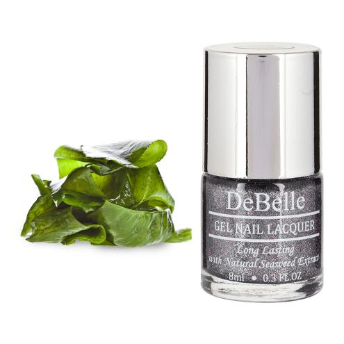 DeBelle Gel Nail Lacquer Grey Glitteratti (Silver Glitter Nail Polish)