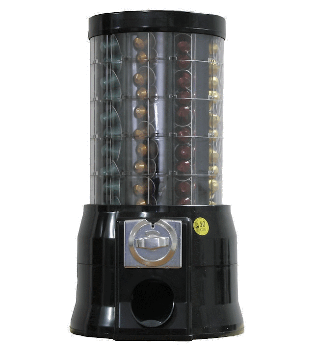 distributeur de capsule café monnayeur argent