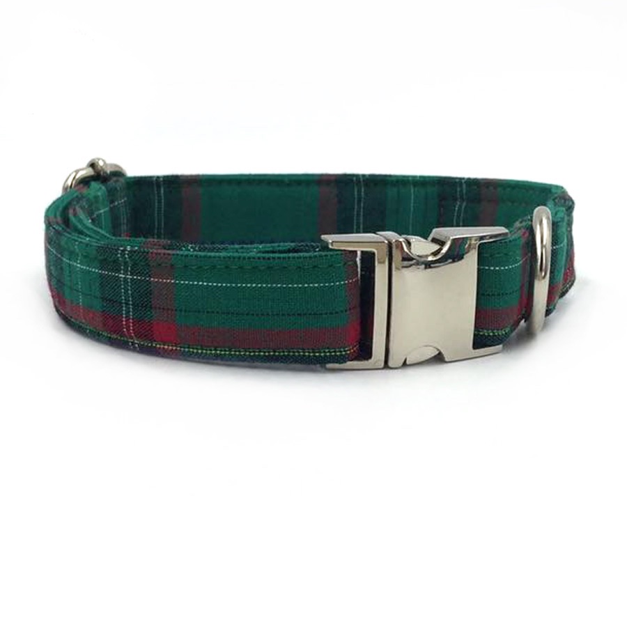 christmasgreenplaiddogbowtiecollar