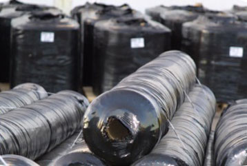 Rolls of black nonwoven geotextile fabric