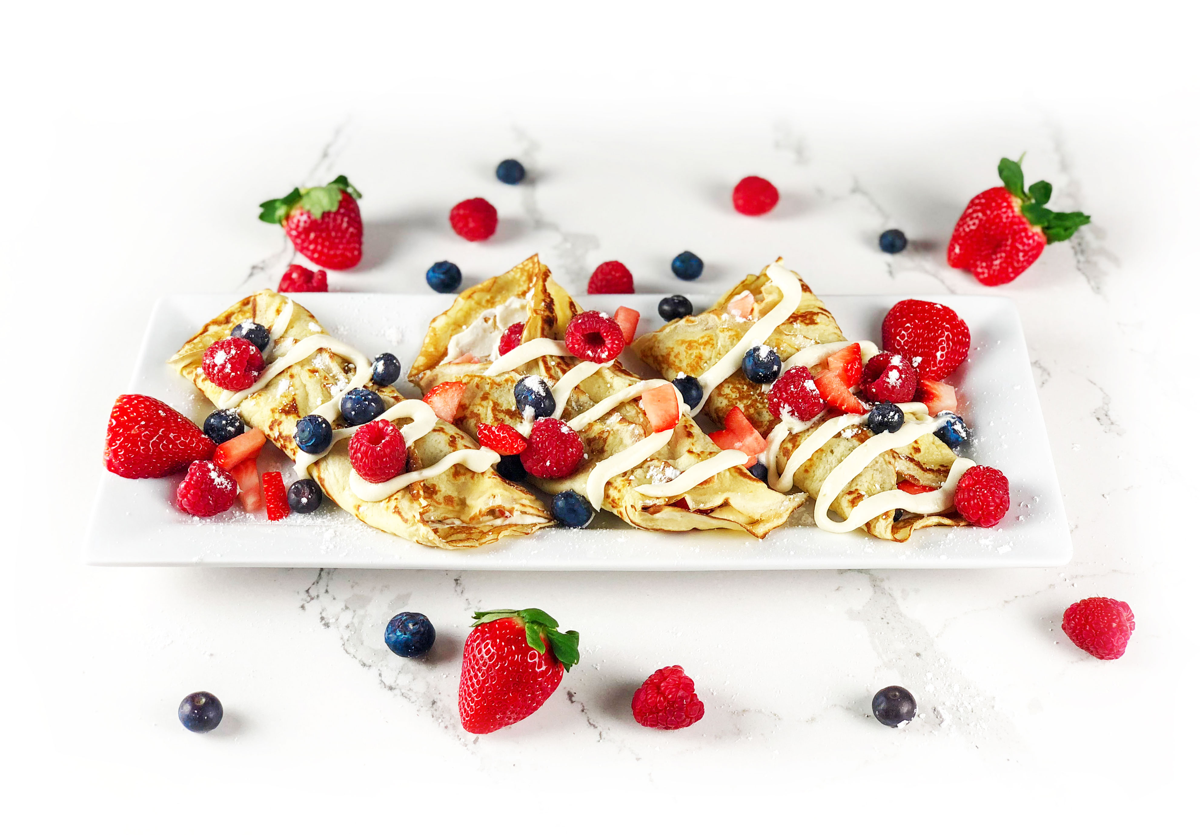 triple berry crepes