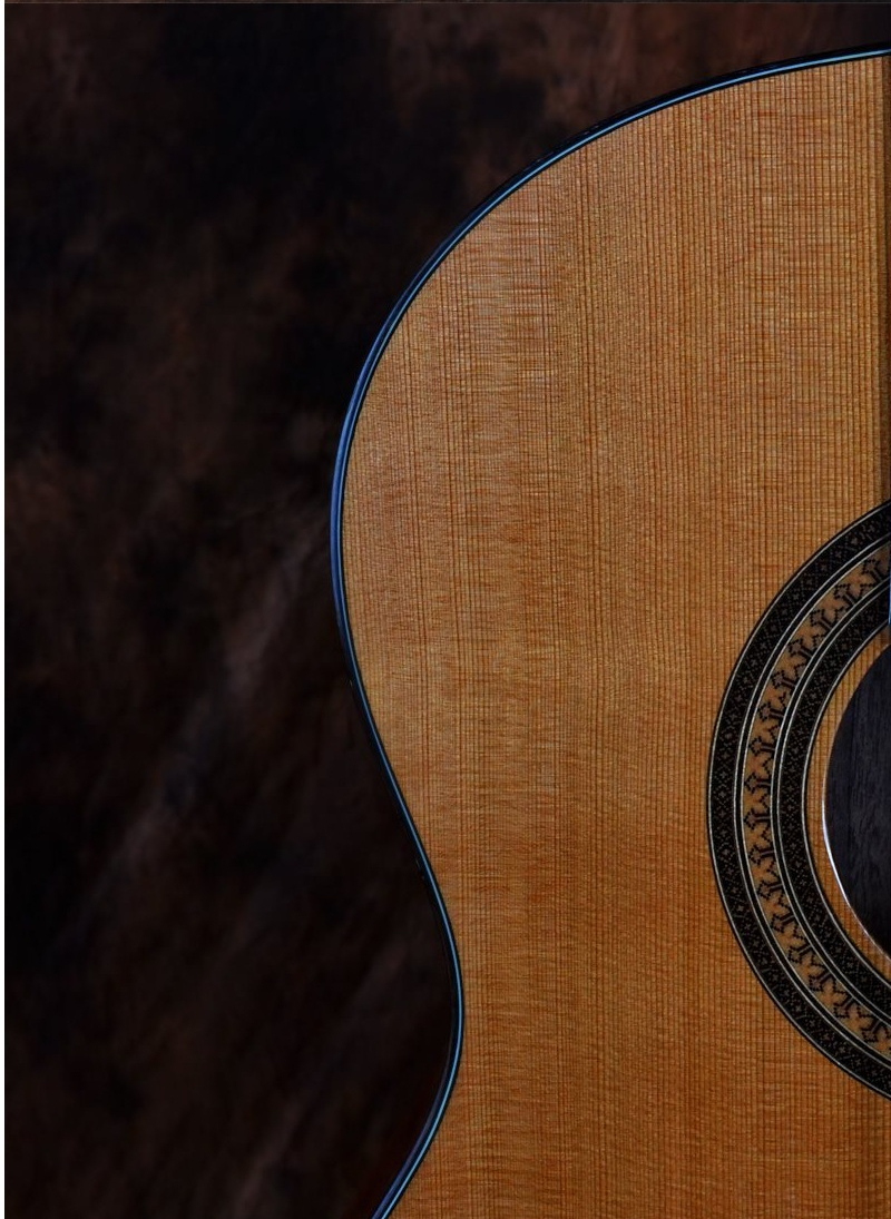 rosace de la guitare table en red western cedar