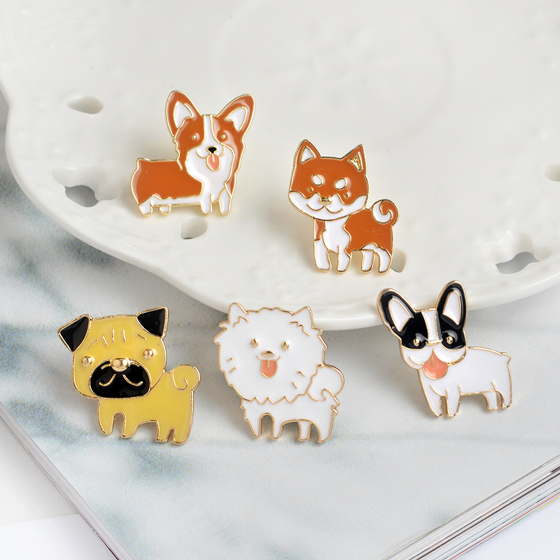 kawaiidogmetalenamelbroochpin