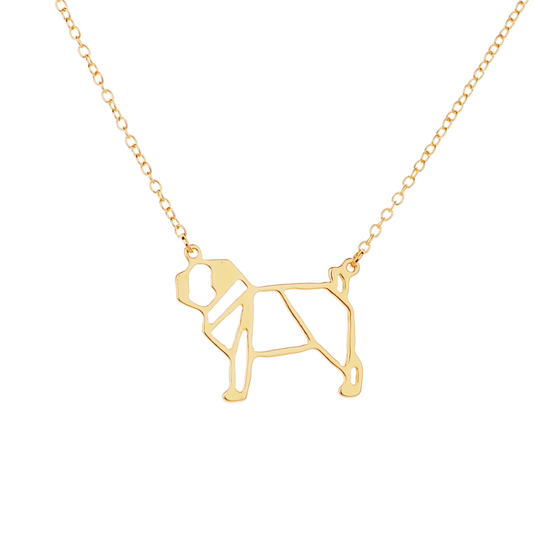 origamichainpugpendantnecklace