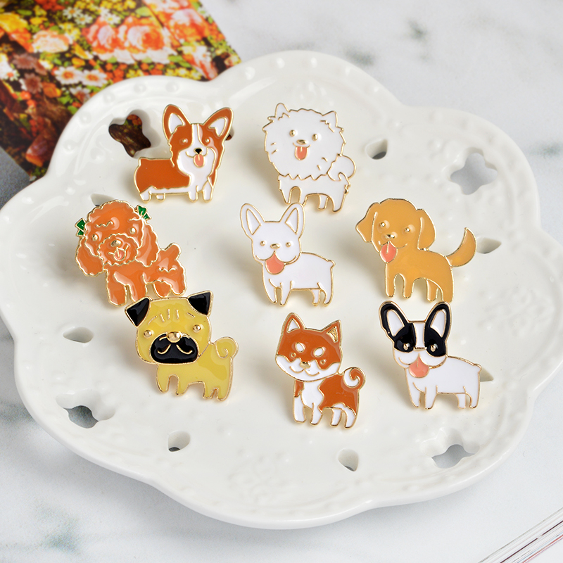 kawaiidogmetalenamelbroochpin