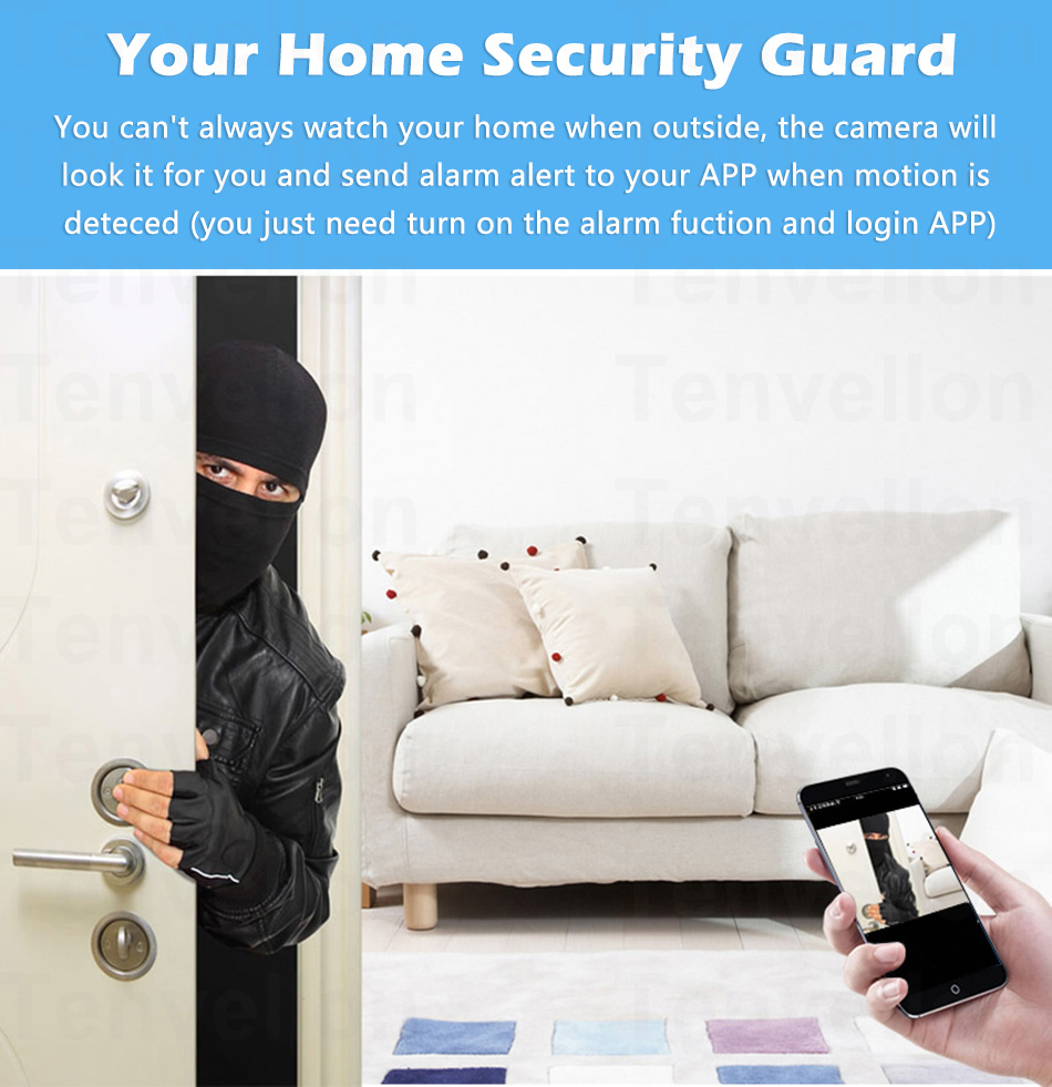 wifi camera bulb 360° home security motion detector