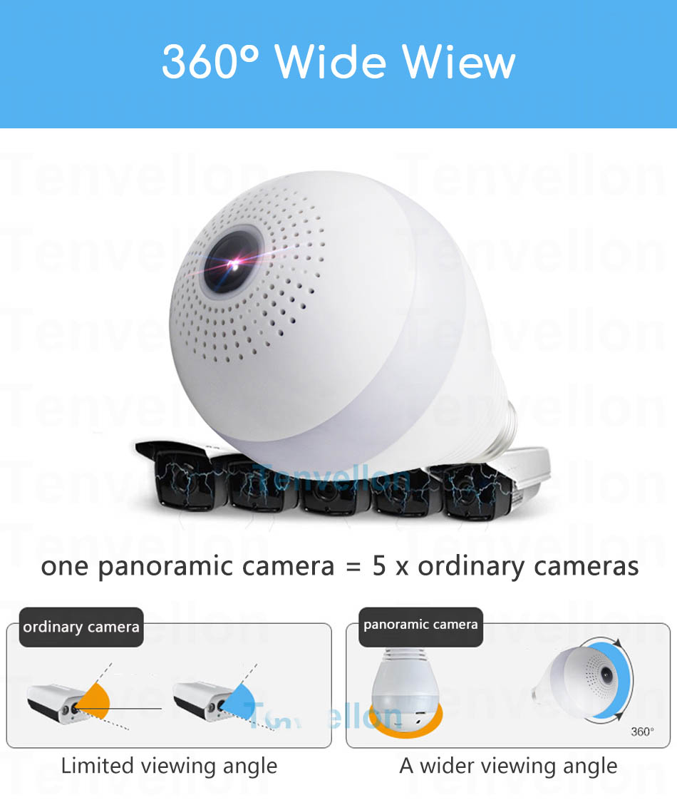 wifi camera bulb 360° view