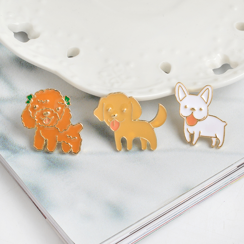kawaiidogmetalenamelbroochpin