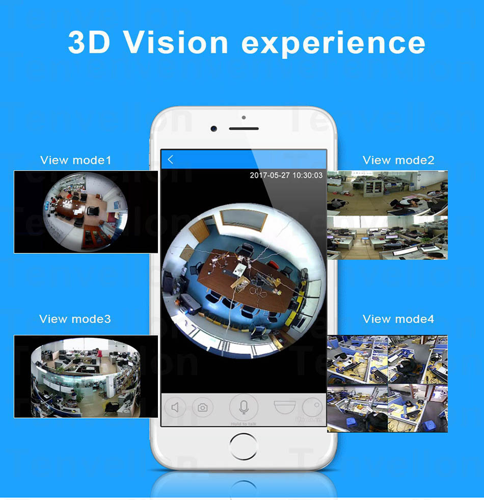 wifi camera bulb 360° view fisheye