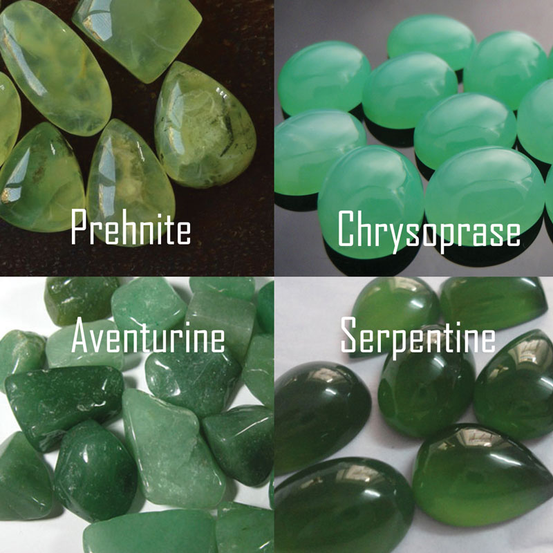 Imitation Fake Jade a collage of 4 photos showing the different imitations to jadeite