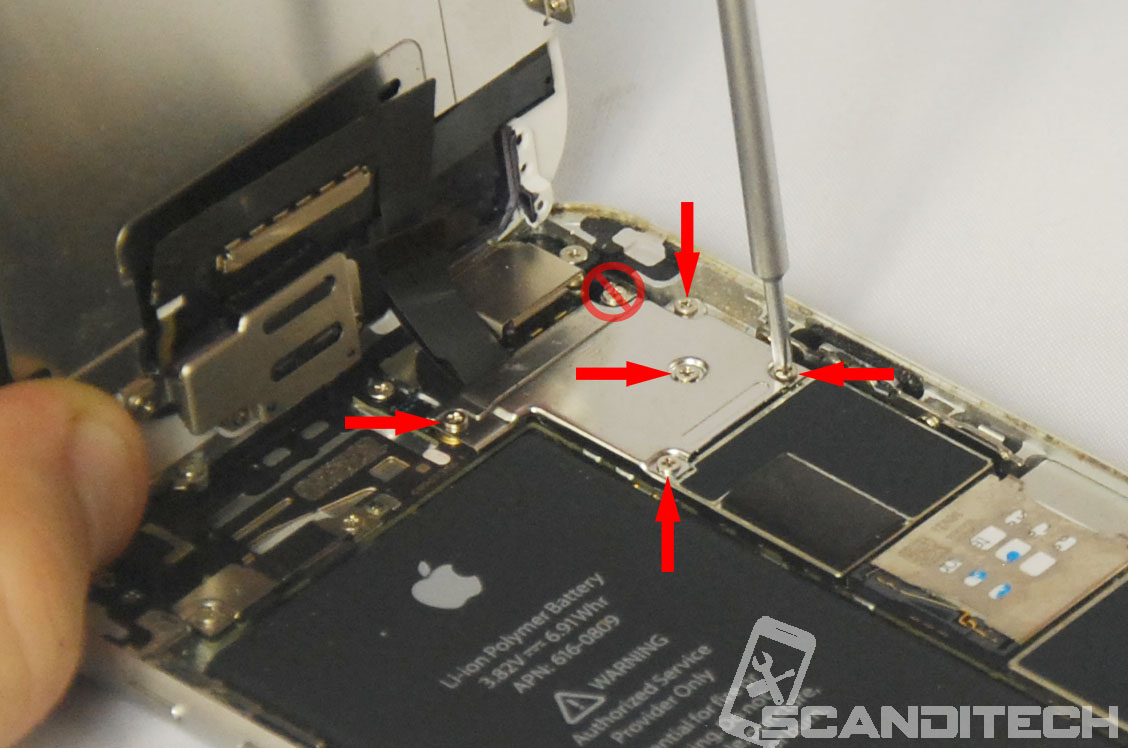 iPhone 6/6+ battery replacement guide - Locating metal cover