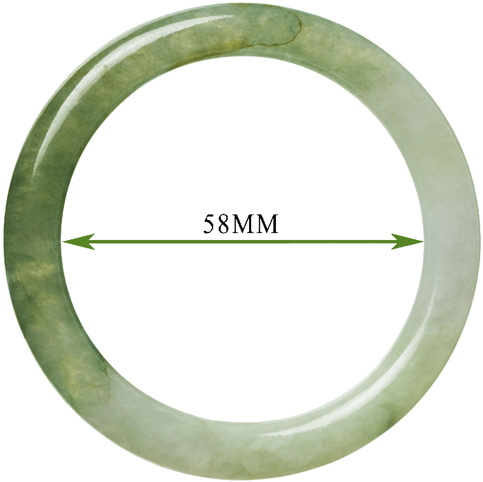 Jade bangle size Photo of jade bangle with internal measurements