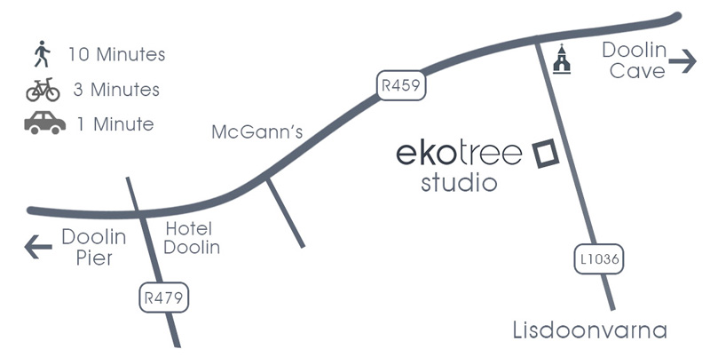 ekotree studio location simple map of doolin witjhekotree location