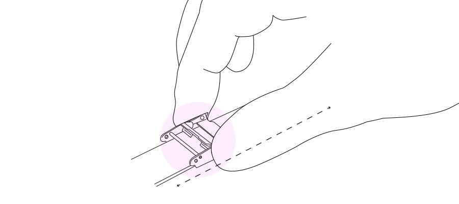 Mesh Armband einstellen - verschieben