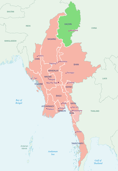 Jade Mining Map Map of jade mining location in myanmar