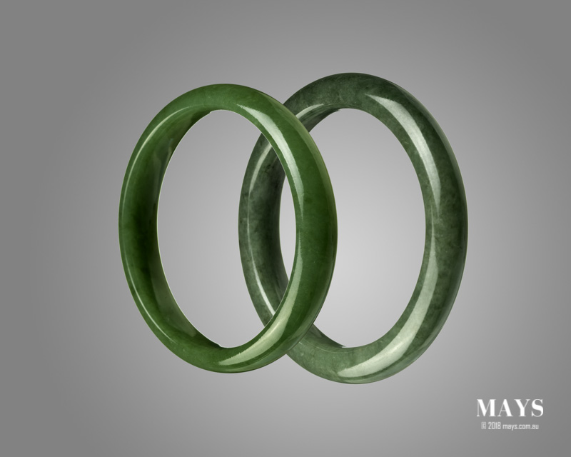 Jadeite and Nephrite Jade Bangles Showing Jadeite Bangles that are similar in appearance to Nephrite Jade Bangles