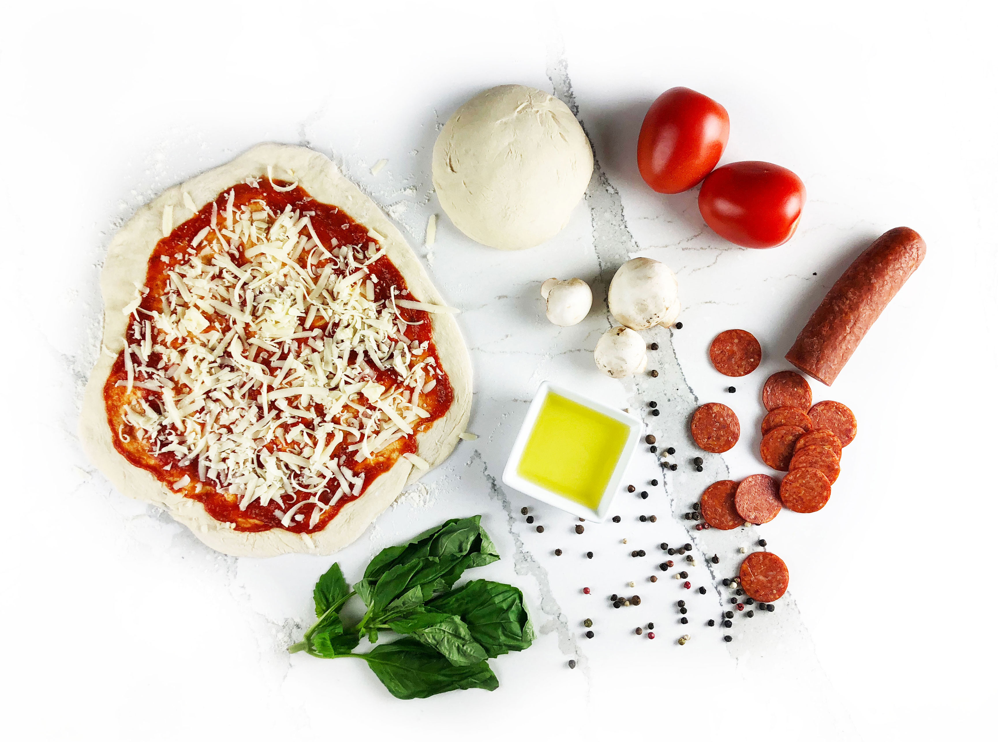 raw pizza dough