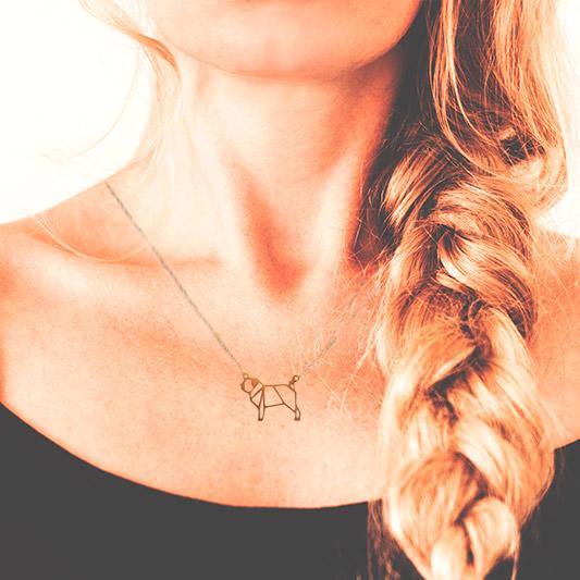 origamichainpugpendantnecklace