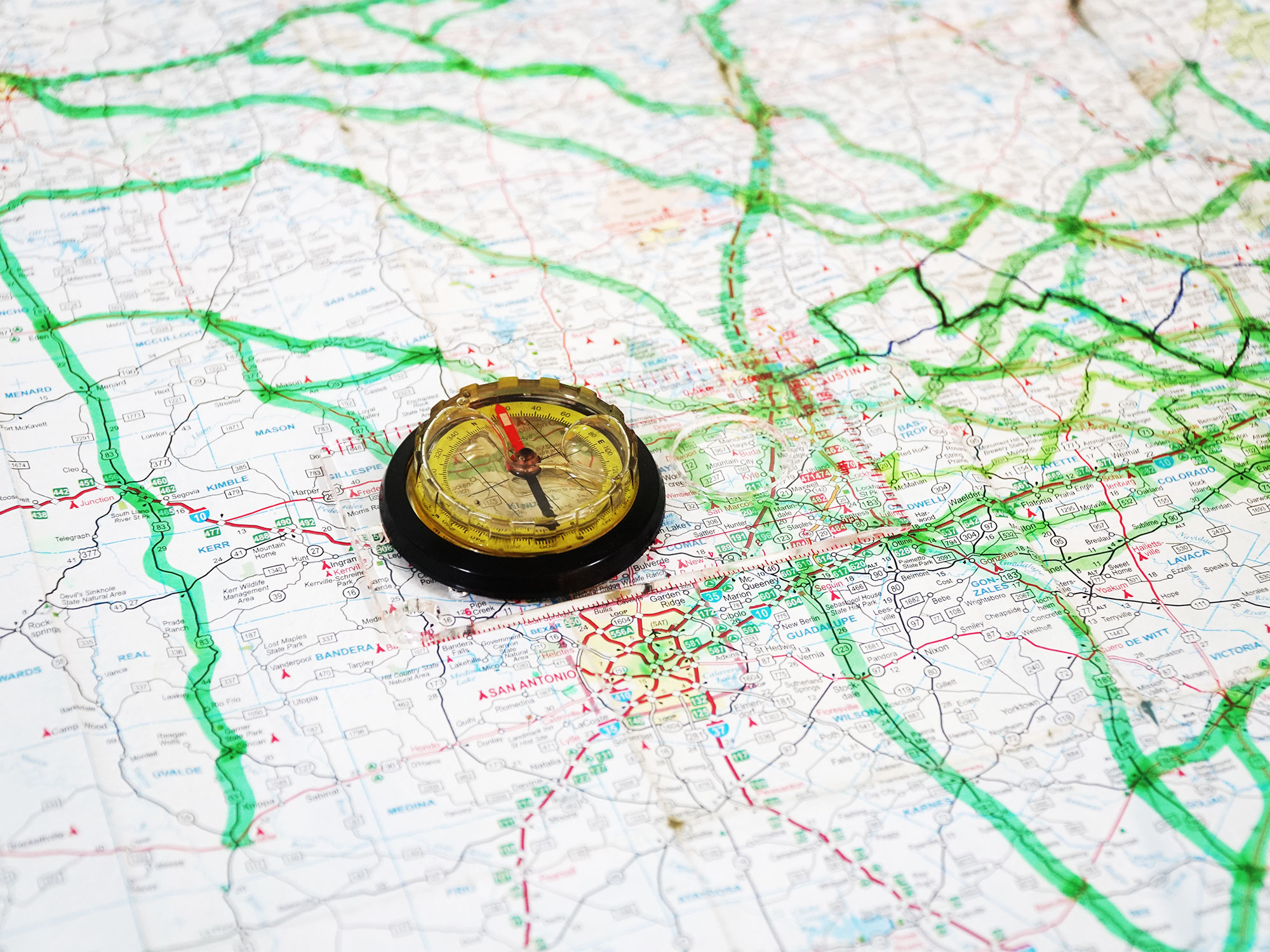 Direction Compass on Map Direction Compass on Map
