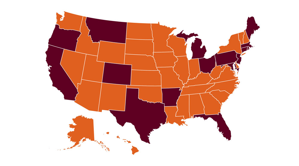 Map of Legal Marijuana in the United States Map of the United States illustrating where recreational and medical marijuana is legal